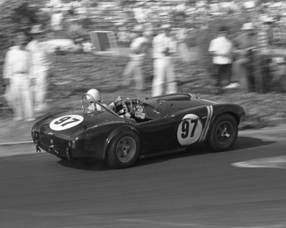 Dave MacDonald races the Cobra at Pomona Raceway in 1963